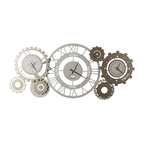 Arti & Mestieri Fuso Meccano - Orologio Da Parete Di Design 100% Made In Italy - In Ferro, 97 X 44 Cm - Sabbia E Bronzo