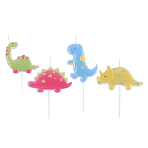 Pme - Set Di Candele A Forma Di Dinosauro, Confezione Da 4
