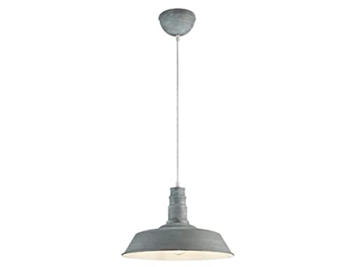 Reality Leuchten R30421078 Will, Lampada A Sospensione, Metallo, E27, Grigio, 36 X 36 X 150 Cm, Metallo, Betonfarbig, 36 X 36 X 150 Cm, E27