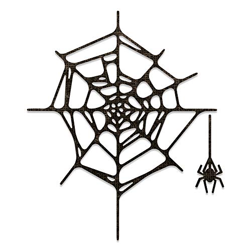 Sizzix Die 2Pk Spider Web Set Di Fustelle Thinlits 2 Pz 664747 Ragnatela By Tim Holtz, Taglia Unica