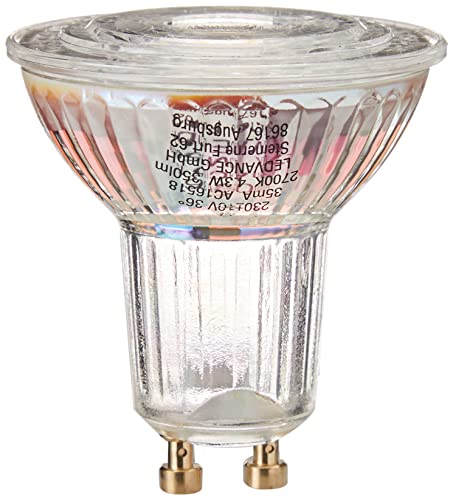Osram Led Value, Lampada Riflettore Con 36 Gradi Angolo Di Visione, Base Gu10, 4,3 Watt, Bianco Caldo (2700K), Sostituisce Le Tradizionali Lampade Spo