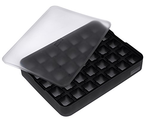 Lurch Ice Former Premium - Ghiacciapasta In Silicone Con Coperchio Per 35 Cubetti Di Ghiaccio, Dimensioni 2 Cm, Colore: Nero