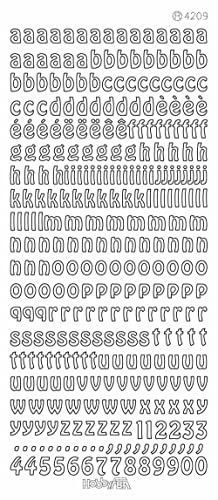 Foglio Trasferelli Con Lettere Adesive Maiuscole Argento 10 X 23 Cm
