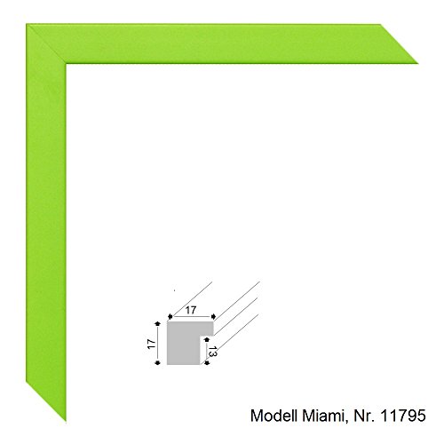 Rahmen Nach Maß Miami Hellgrün Cornice Per Foto, Legno, Verde Chiaro, 13.0 X 18.0 X 1.7 Cm