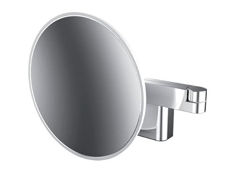 Emco Paletta Da Trucco Evo Specchio Cosmetico A Led, 2 Bracci, 3 Scomparti, Rotondo, Diametro: 209 Mm, Zinco Pressofuso, Cromo Senza Cavo, Normale