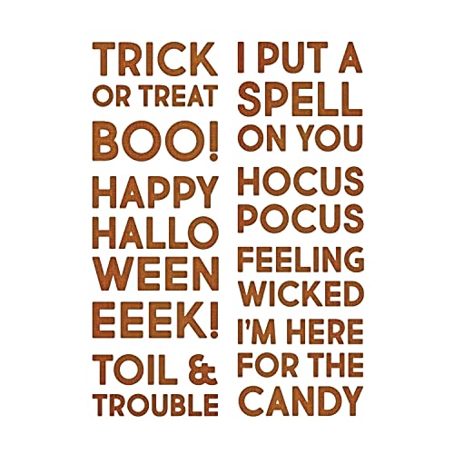 Sizzix Set Di Fustelle Thinlits 9Pk Bold Text Halloween Da Tim Holtz | 665995 | Capitolo 3 2022, Plastica Carta, Testo In Grassetto, One Size