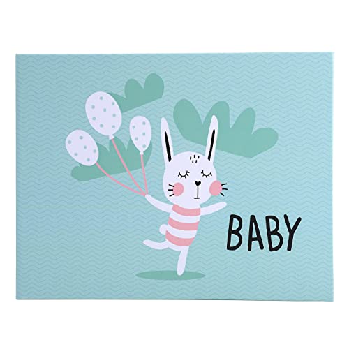 Exacompta 11230E Baby, 1 Album Libro Fotografico 28.5X22Cm Per 60 Foto, 30 Pagine Bianche, Copertina In Carta Stampata Plastificata Con Colori Pastell