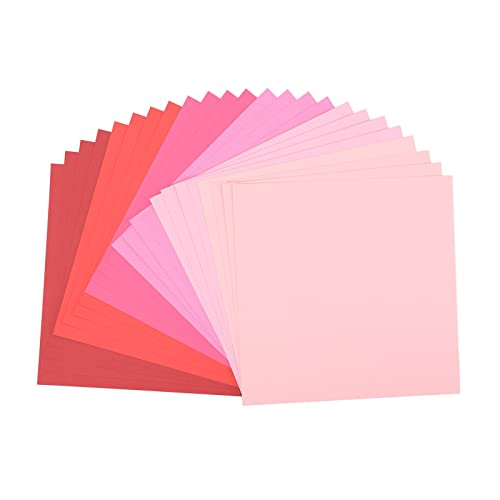 Vaessen Creative-Cartoncino Decorativo Per Scrapbooking, Firenze-Tela, Di Carta, Colore: Rosa, 216 G, 12 X 12 Cm