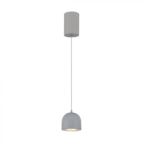 V-Tac Vt-7794 Lampadario Led 8.5W A Sospensione Forma Cilindro Bombato Colore Grigio Chiaro 10Cm Regolabile 3000K - 7992