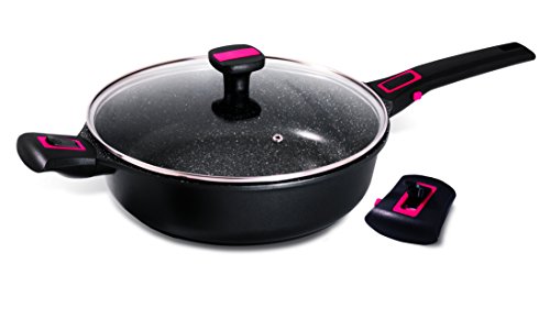 Baumalu 383604 - Padella Con Coperchio, 28 Cm, In Alluminio Forgiato, Colore: Nero
