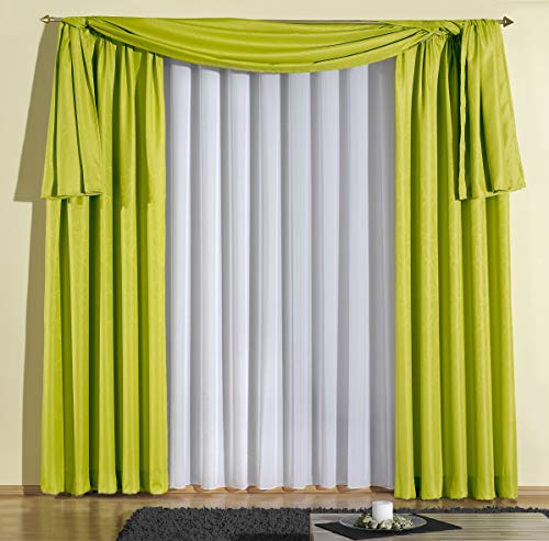 Wirth - Tenda Australien Con Arricciatura, Poliestere, Verde, 245/135 Cm