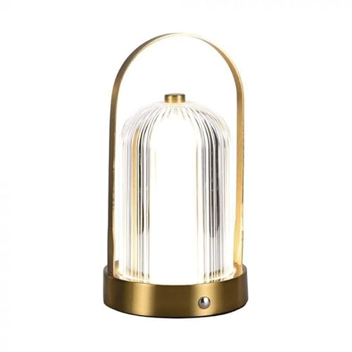 V-Tac Vt-1057 Lampada Led Da Tavolo 1W Cct 3In1 Colore Oro Stile Antico Ricaricabile Con Usb C Touch Dimmerabile 12Cm - 7989