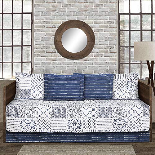 Lush Decor Blue Monique - Set Di 6 Copri Divano Letto 99 X 190 Cm