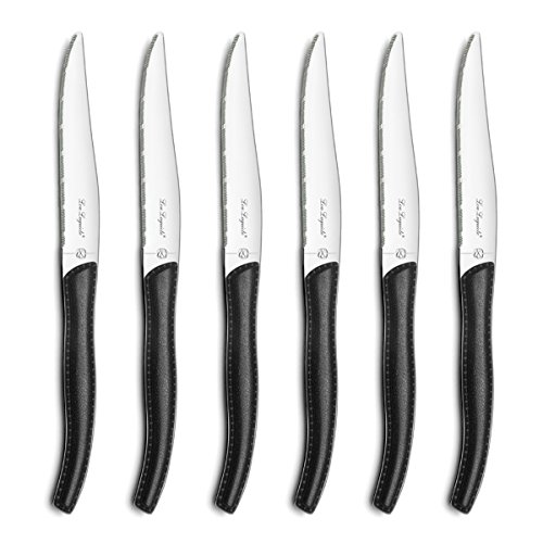 Lou Laguiole 2271 Aamb02 K35 Coltelli Da Carne, Acciaio Inossidabile, Nero, 27,5 X 20 X 3 Cm