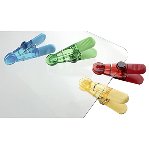 Fackelmann Set 4 Mollette Chiudi Sacchetti, Magnetiche, Plastica, Multicolore