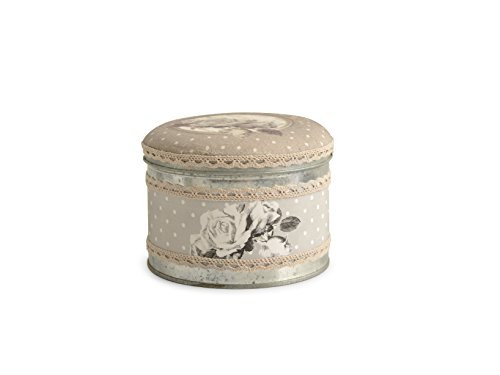 Home Chelsea Scatola, 13X10 Cm, Tessuto, Bianco/Grigio, 13X13X10 Cm