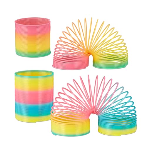 Relaxdays Molla Giocattolo Arcobaleno, Set Da 4, Giochi Per Bambini In Pvc, Pensierino Regalino Per Compleanno, Colorato