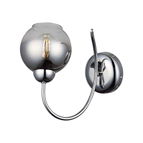 Homemania 1505-51-19 Lampada A Parete Kromo Applique Da Soffitto, Parete Cromo Metallo, Vetro, 25 X 25 X 25 Cm, 1 X E27, 40W