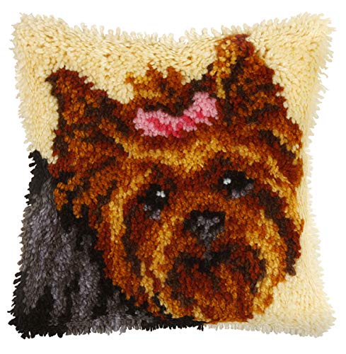 Orchidea Latch Hook Kit: Cuscino: Yorkie, Multi, 25.5 Cm X 25.5 Cm