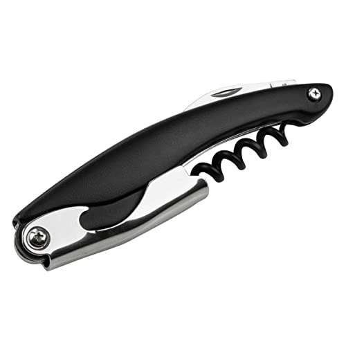 Fackelmann Specter 49762 Sommelier Cavatappi, Apribottiglie, Nero Opaco, Plastica, Acciaio Inox, 11 Cm