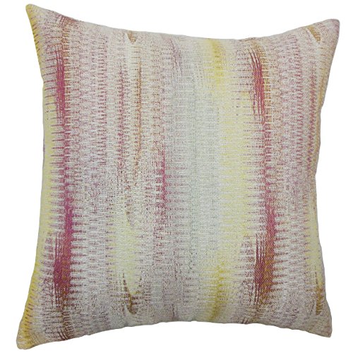 The Pillow Collection Ngozi-Federa Per Cuscino Con Grafica, Poliestere, Rosa, 46 X 46 Cm