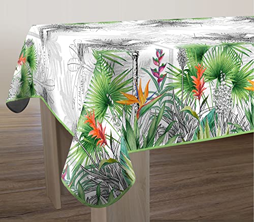 Le Linge De Jules Tovaglia Antimacchia Flore Di Paradiso - Rettangolare 150 X 200 Cm