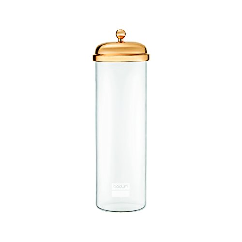 Bodum 11784-17S - Barattolo Spaghetti In Vetro Con Coperchio In Metallo, 1,8 L, Colore: Oro