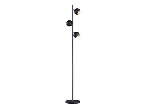 Trio Leuchten Dakota - Lampada A Stelo, In Metallo, Colore: Nero Opaco/Oro