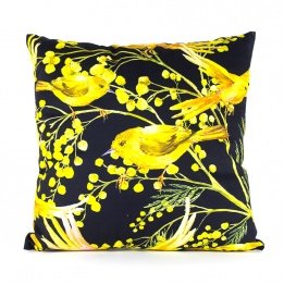 Pavillon Intérieur Bandiera Interno Bertille Cuscino Poliestere Giallo/Nero 45 X 45 Cm