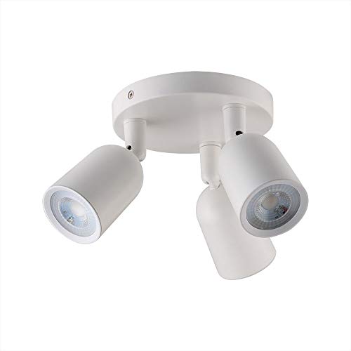 V-Tac Portafaretto Led Montaggio A Plafone Rotondo 3*Gu10 Orientabili Colore Bianco