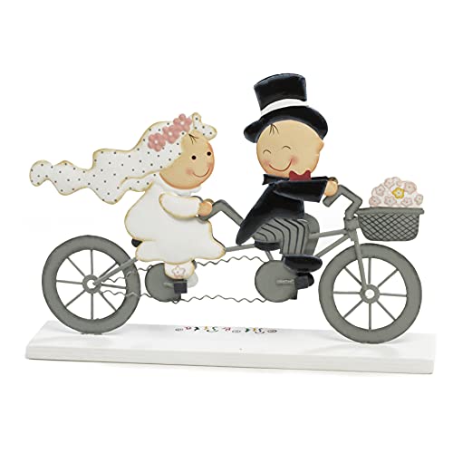 Mopec Y80- Statuina Per Torta, Coppia Di Sposi Pit & Pita In Tandem, 24 X 17 Cm