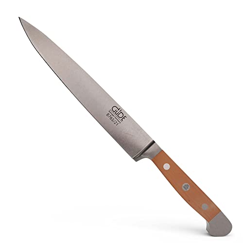 Güde Solingen - Coltello Da Prosciutto Forgiato, 21 Cm, Legno Di Pero, Alpha-Birne - Coltello Per Triniciare, Doppio Collarino, Fatto A Mano In German