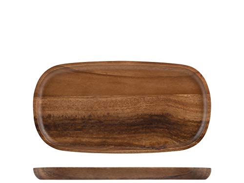 H&H Piatto Acacia Rettangolare, 13X26Cm