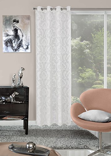 Eurofirany Zas/Agnes/B Tenda Occhielli Agnes, Poliestere, Bianco, 0,02 X 140 X 250 Cm