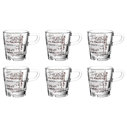 Leonardo Home Set Di 6 Tazzine Da Caffè Senso Cafe, Vetro, Multicolore