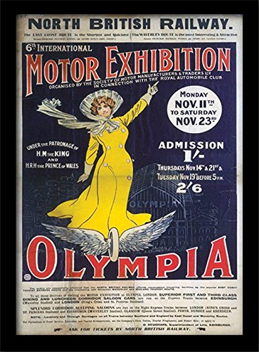 Pyramid International London Olympia Stampa Con Cornice Memorabilia, Multicolore, 30 X 40 X 1.3 Cm