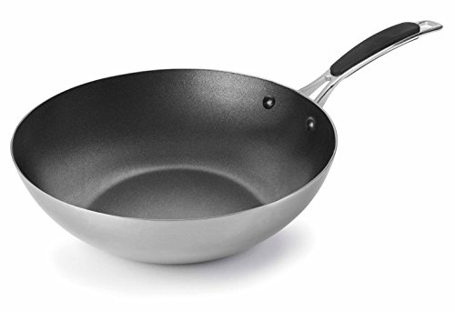 Lacor Wok Antiaderente, Tri-Metal, 28 Cm, Trimetal, Grigio