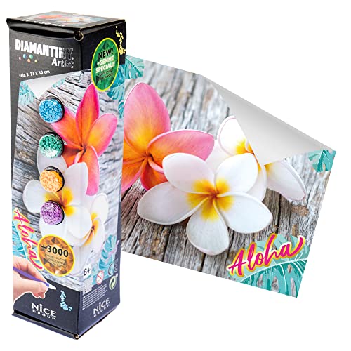 Diamantiny Artist - Small 21X30 - Attività Crystal Art, Diamond Painting Kit, Fiori Flower Aloha