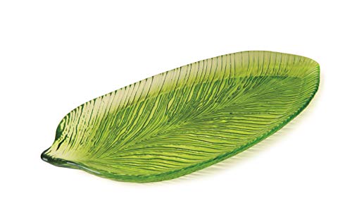 Excelsa Foglia Piatto, Vetro, Verde