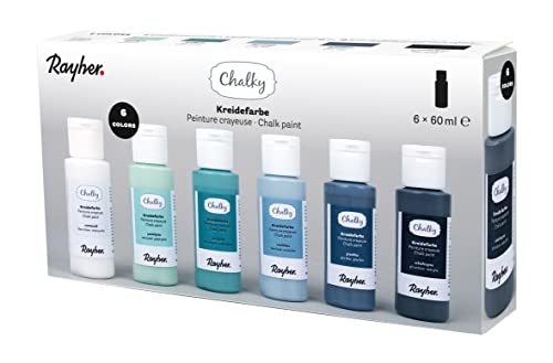 Rayher Set Chalky, Colore Arcobaleno, 6 Colori À 60 Ml, 35049990