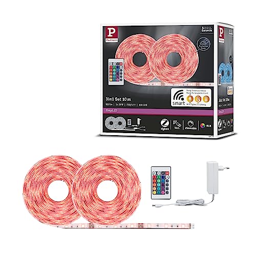 Paulmann 70535 Simpled Strip Led Smart Home Zigbee Rgb Set Completo 10M 26W 900Lm 30Leds/M Rgb 36Va Profilo Per Strisce Luminose