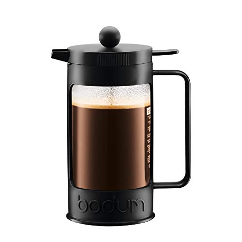 Bodum - Caffettiera Bean Da 0,35 Litri, Per 3 Tazze, Vetro, Nero , 8 Tazzes, 4 Unità