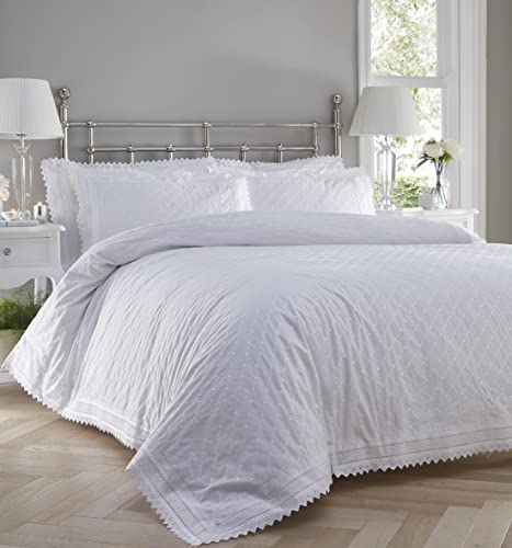 Balmoral, Coppia Di Eleganti Federe Ricamate, In Cotone Percale, White, 75 X 50 X 0.5 Cm