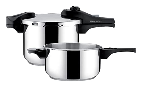 Tescoma 701710 Set Due Pentole A Pressione Da 4.0 E 6.0 Lt, Acciaio Inossidabile, Linea Bio Exclusive + Duo