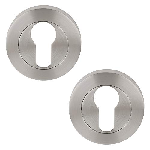 Excel Architectural Round Euro Profile Dh3643-Set Di Bussole Rotonde Europeo, Cromo Satinato, Satin Chrome