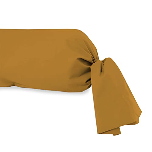 Soleil D'Ocre Federa Per Cuscino Alla Francese, Cotone 57 Fili, Giallo (Senape), 45 X 185 Cm