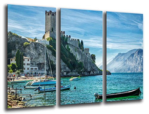 Quadro Su Legno, Paesaggio Lago Di Garda Malcesine, 97 X 62Cm, Stampa In Qualita Fotografica. Ref. 26045
