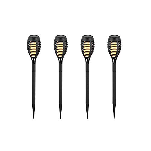 V-Tac Set Di 4 Torce Solari A Led Da Giardino Luci Decorative Per Esterni Lampade Con Presa Per Patio Nero 8689