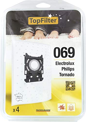 014 Topfilter Sacchetti Per Aspirapolvere, Confezione Da 4 Sacchetti Per Aspirapolvere Firstline, Tinta Unita, 4 Sacchetti (30 X 26 X 0,1 Cm