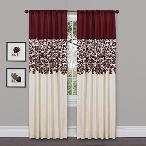Lush Decor Estate Garde Valancen, Red, Curtain Panel